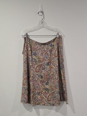NWT Retro 90's Liz Claiborne Paisley A-Line Flowy Midi Skirt